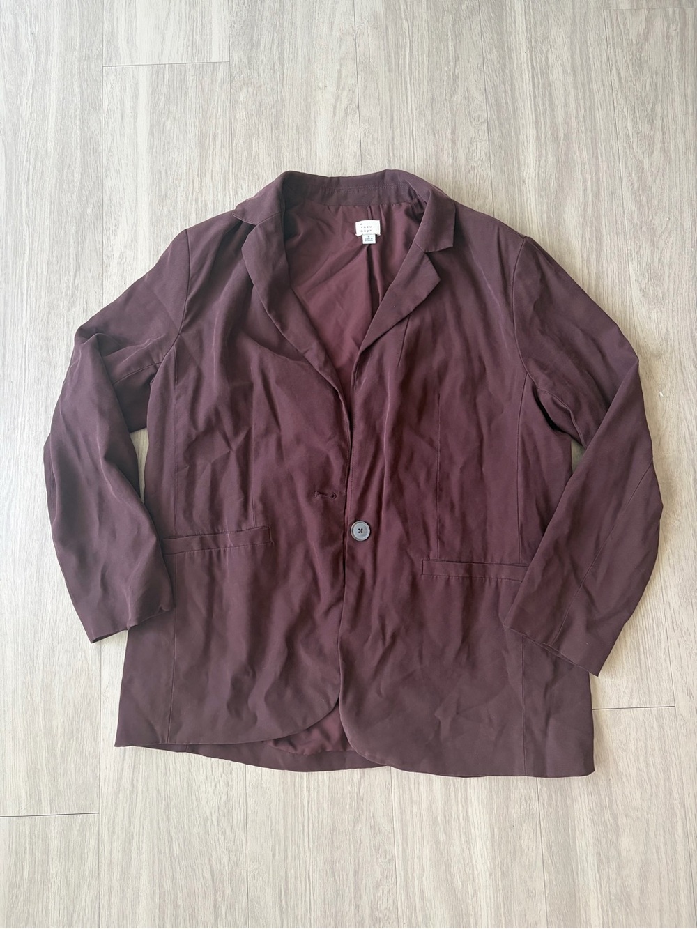 a new day Women's Deep Plum Single-Button Blazer